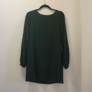 Dark green shift dress